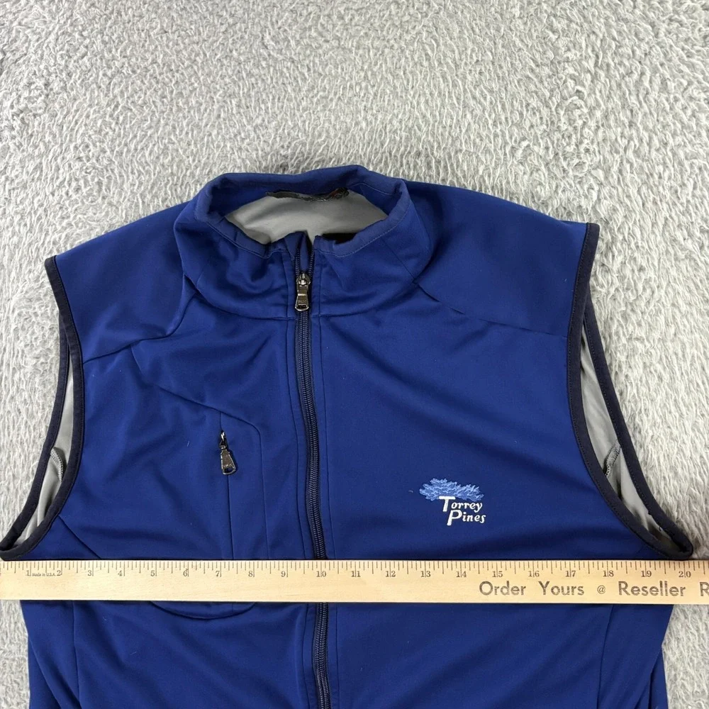 RLX Ralph Lauren Vest Mens Medium‎ Full Zip Torrey Pines Golf Performance Blue - Picture 8 of 9
